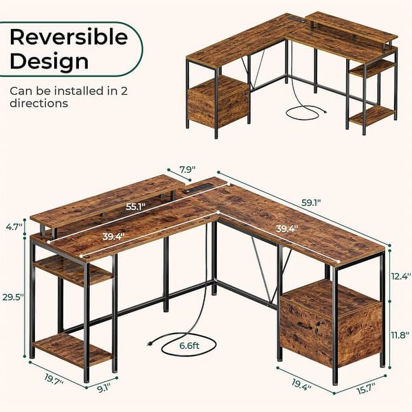 L Shaped Computer Desk - Bed Bath & Beyond - 39907694