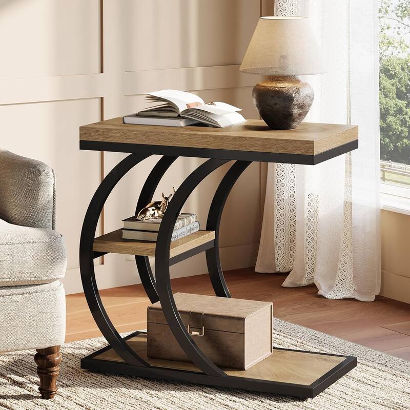 3-Tier Narrow Wood End Table for Living Room - 1PC