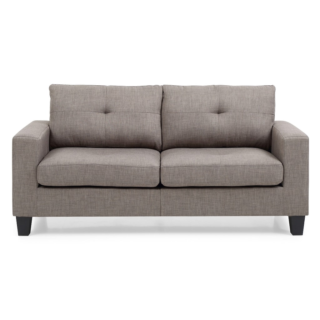 Square Arm Twill Tufted Straight Sofa - 71" - Gray