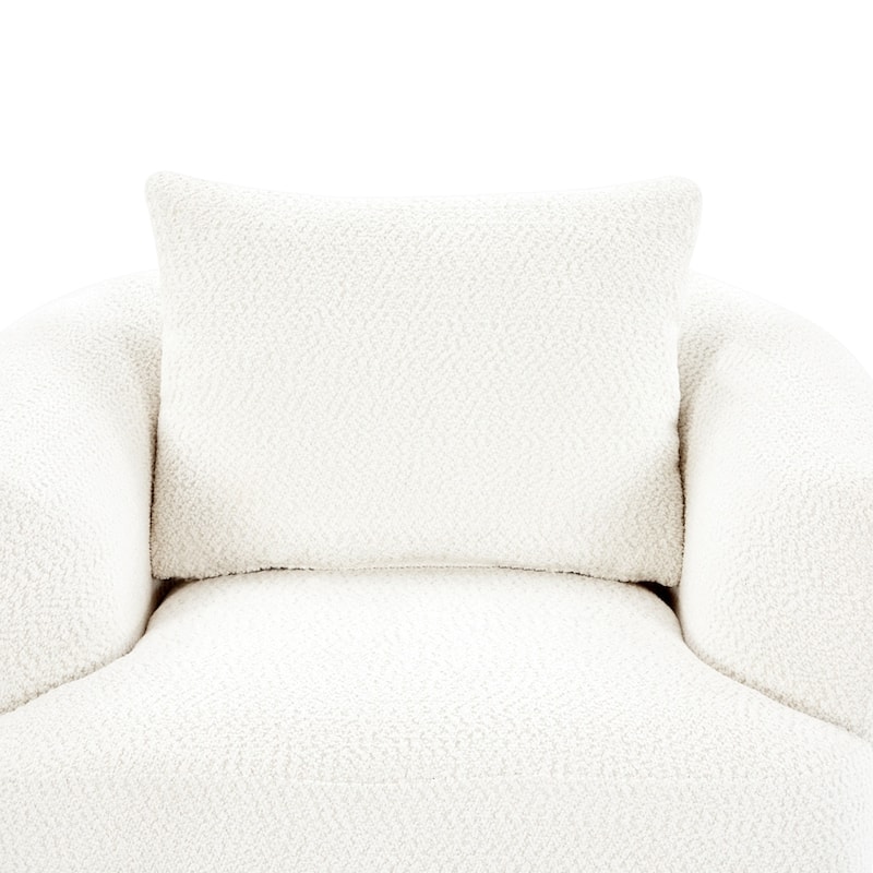 Chenille Upholstered Swivel Barrel Sofa Chair