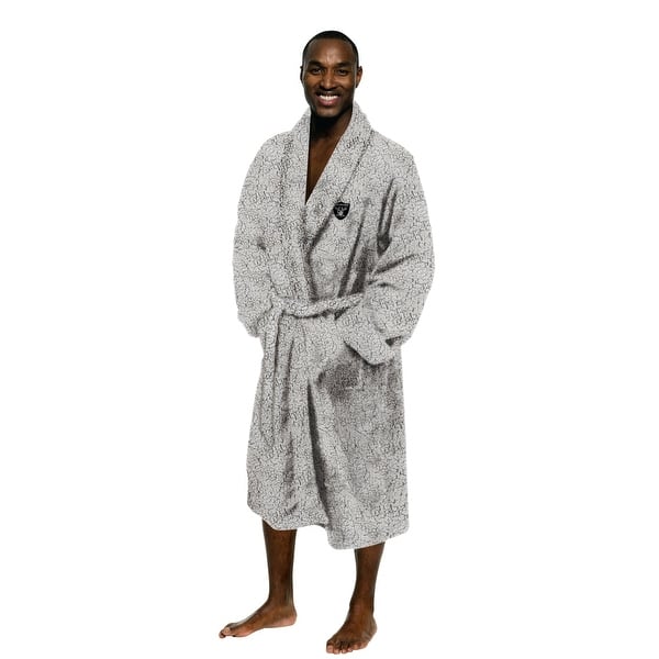 slide 2 of 3, NFL Las Vegas Raiders L/XL Sherpa Robe 26 x 47 Inches