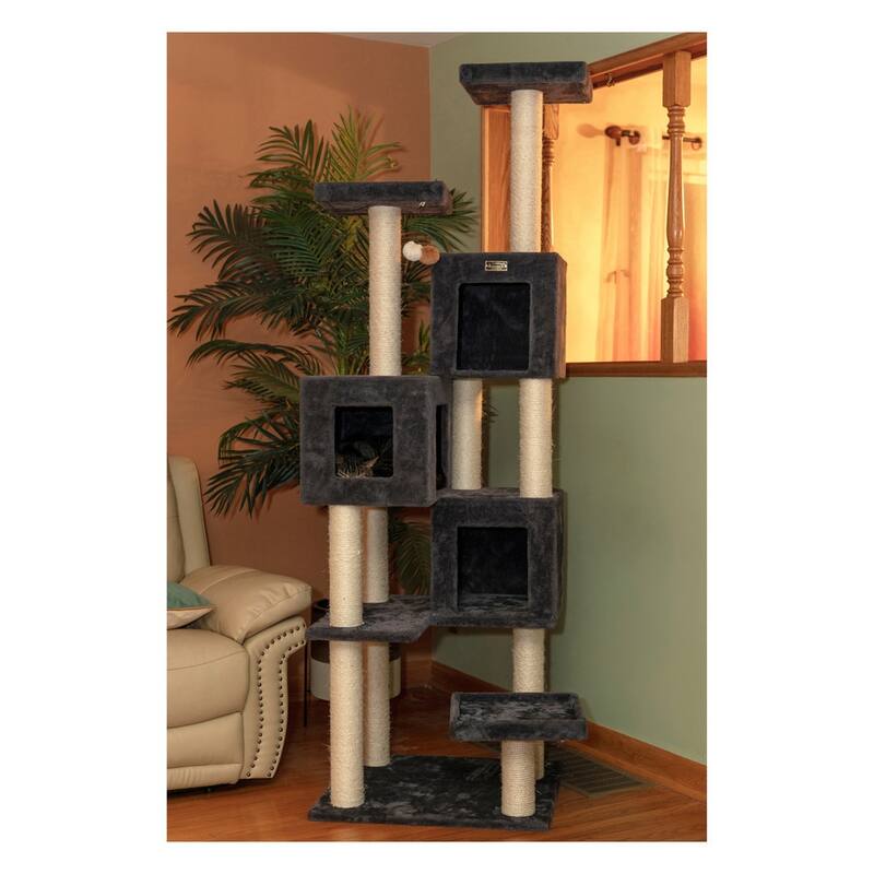 Real Wood Griant Cat Tower with Condos for Multiple Cats