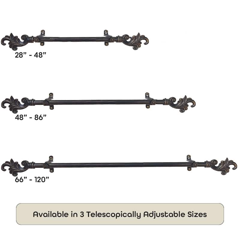Metallo Regal Black Decorative Rod & Finial 28-160 Inch