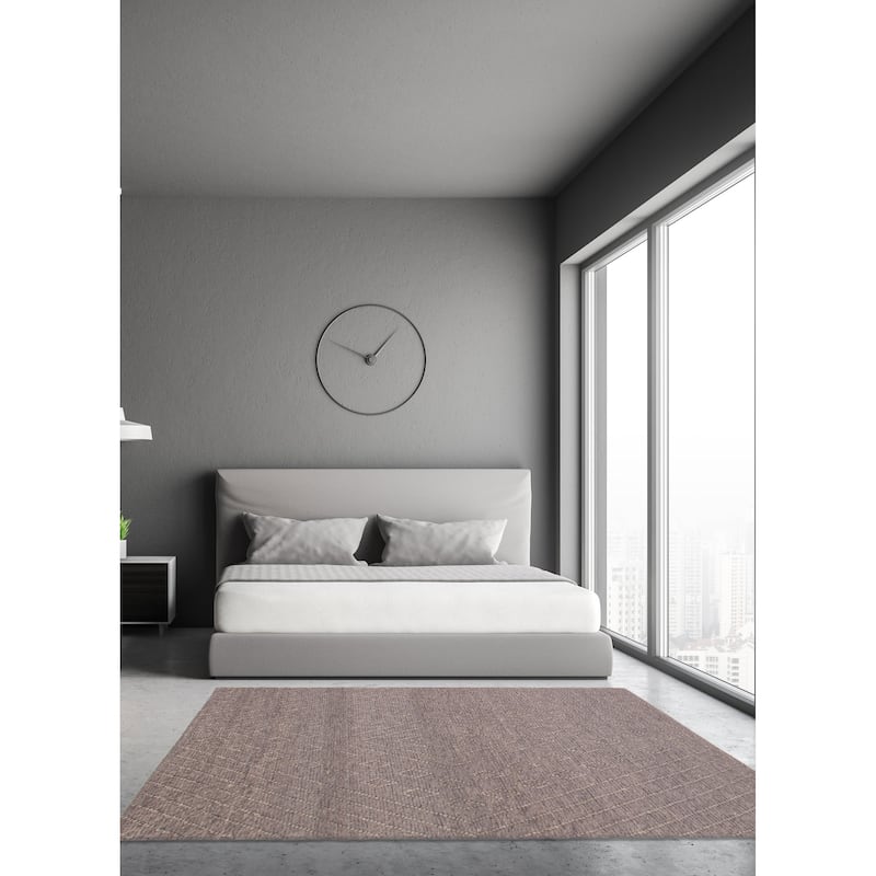 ECARPETGALLERY Braid weave Sienna Grey Wool Rug - 6'1 x 8'9
