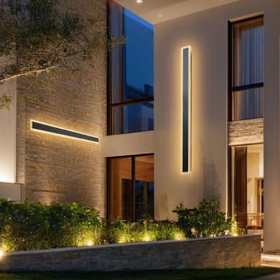 47.2" Exterior Wall Light Fixture 2 Pieces Warm White LED Outdoor Sconce Waterproof IP65 - 47.2 x 3.1 x 2.0 in