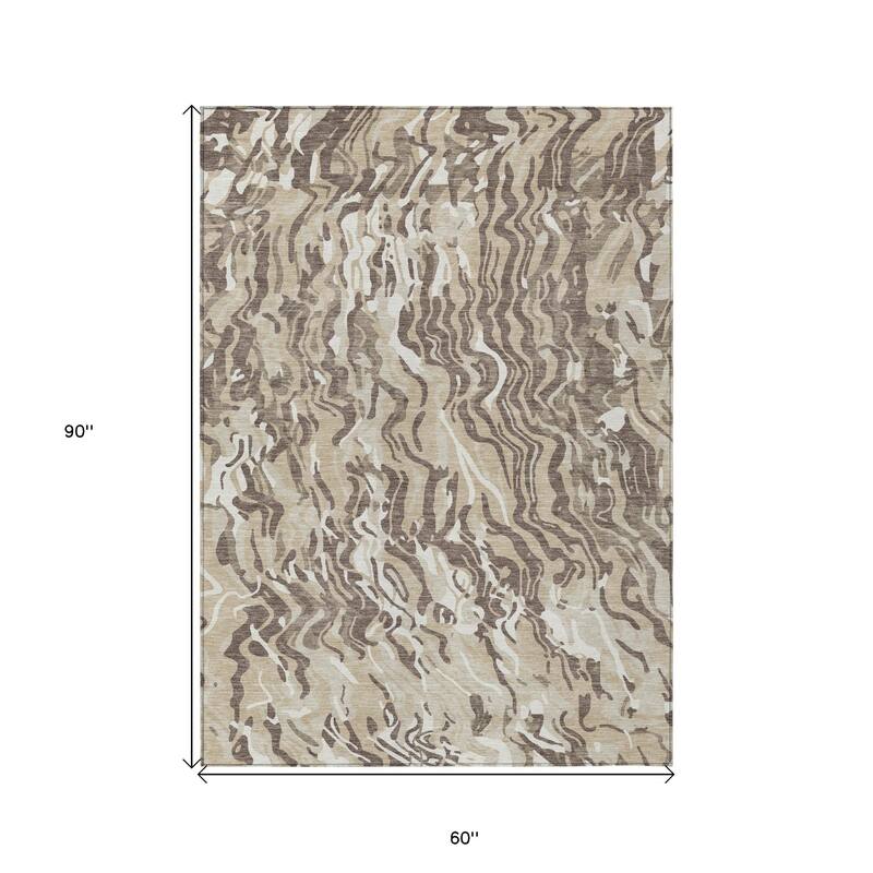 HomeRoots Abstract Transitional Rectangle Outdoor Rug