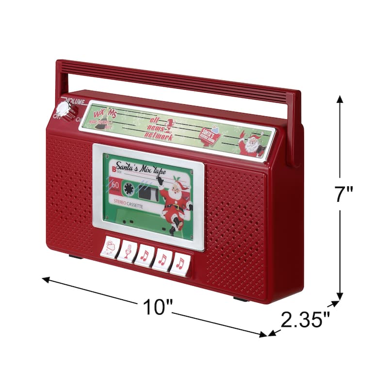 10 in. Santa's Boom Box Radio