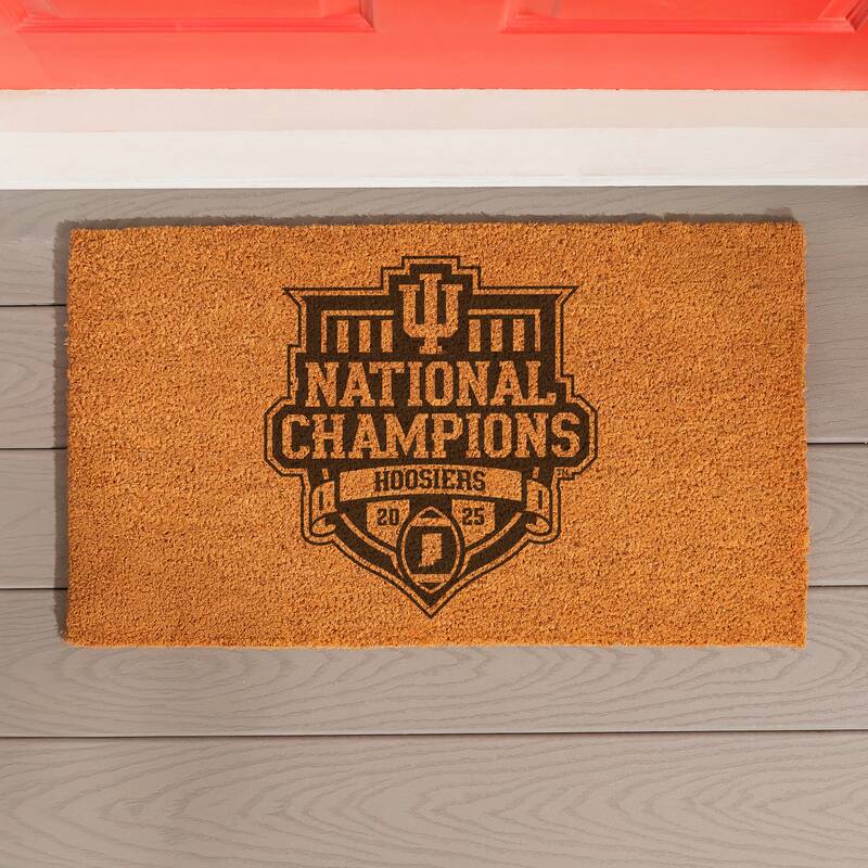 28 in. x 16 in. Indiana University CFP National Champions Coir Door Mat - 28" x 16"
