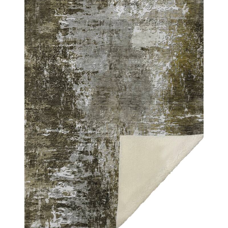 Premium Machine Washable Abstract Modern Sherpa Throw Blanket