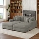 preview thumbnail 85 of 131, Oversized Chenille Modular Sectional Sofa Conversation Set with 2 Ottomans