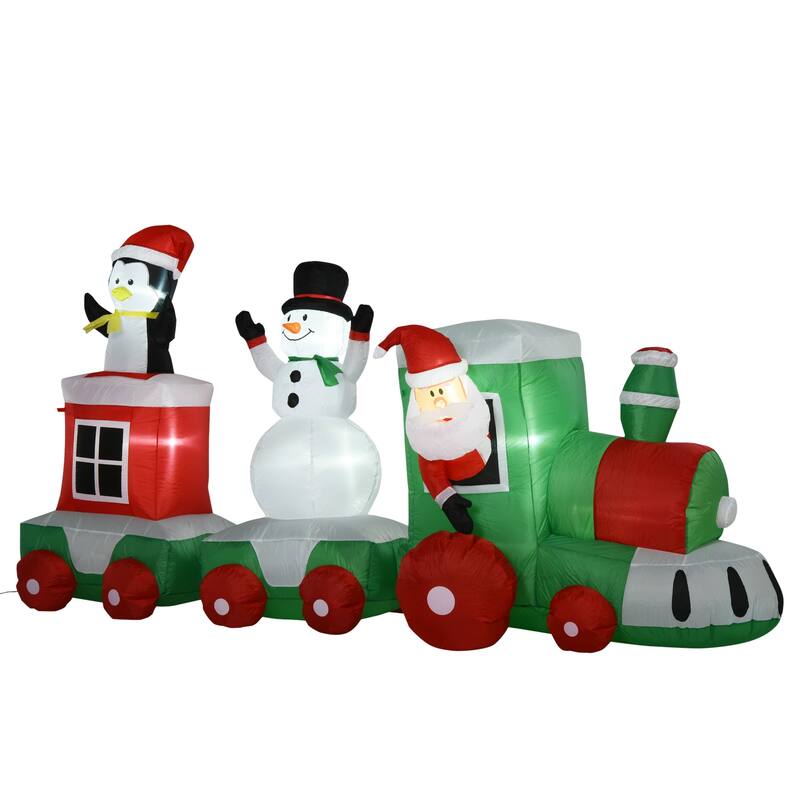 HOMCOM 11' All in One Snowman Inflatable, Penguin Inflatable, and Santa Inflatable