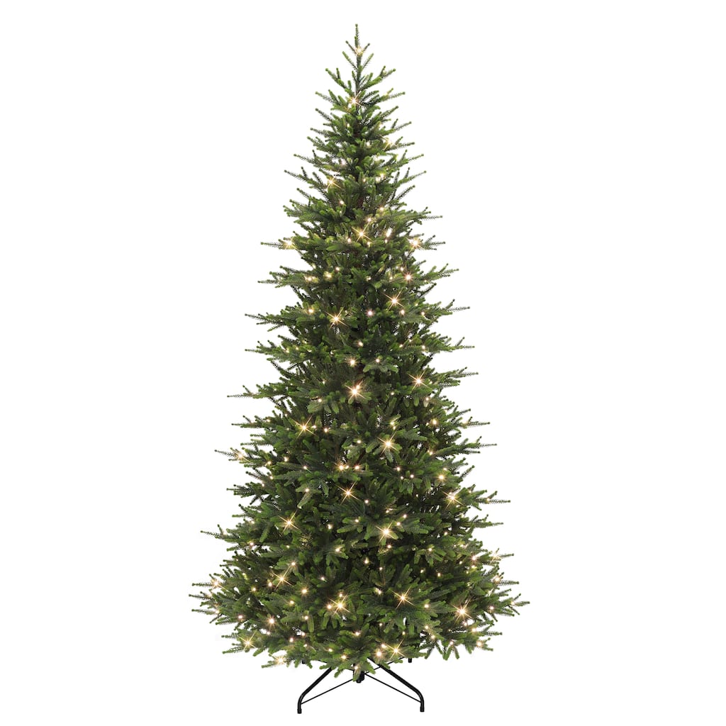 Puleo International 7.5 ft. Pre-Lit Slim Calgary Fir Artificial Christmas Tree