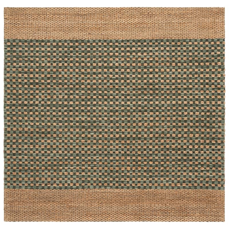 Martha Stewart by SAFAVIEH Handmade Enne Jute Rug - 6' Square - Natural/Green