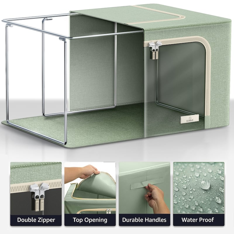 Foldable Storage Box Organizer - Blue Large