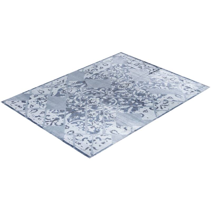 Modern One-of-a-Kind Hand-Knotted Area Rug - Ivory, 9' 2" x 12' 2" - 9' 2" x 12' 2"