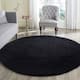 SAFAVIEH Laguna Shag Verdiana Solid Color 2-inch Thick Shag Rug - 5'3" Round - Black