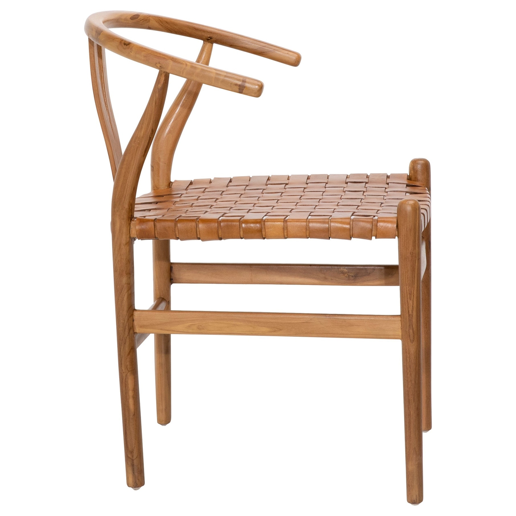 Bunker Leather and Teak Dining Chair - Bed Bath & Beyond - 40109237