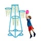 preview thumbnail 2 of 8, Blue Metal Kids Basketball Hoop with 4 Heights and Triangular Base