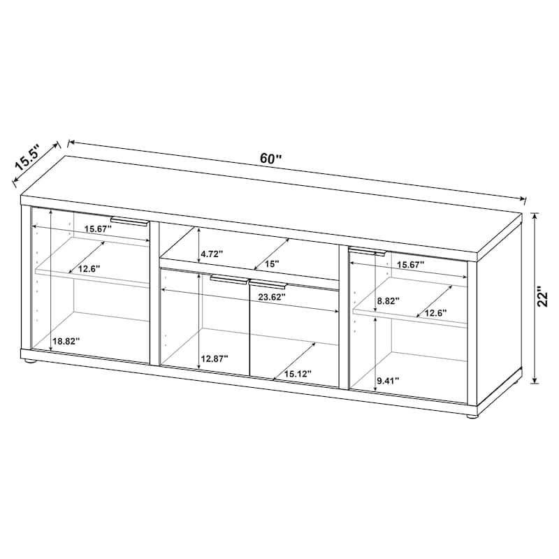 Tabby 3-Piece Entertainment Center With 60" TV Stand Mango