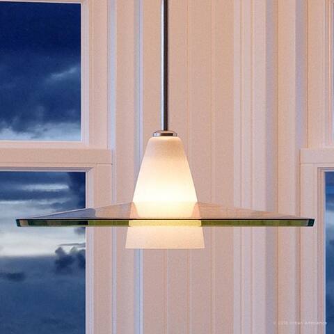 Luxury Contemporary Pendant Light, 7.5"H x 20"W, with Art Deco Style, Brushed Nickel Finish by Urban Ambiance