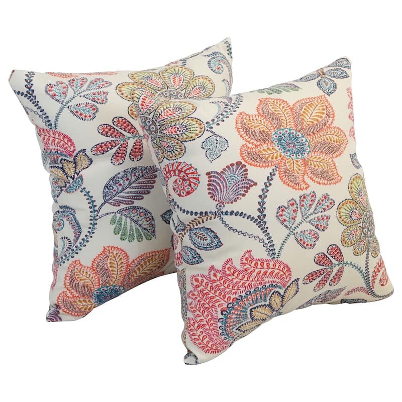 Blazing Needles 17-inch Square Outdoor Throw Pillows (Set of 2)