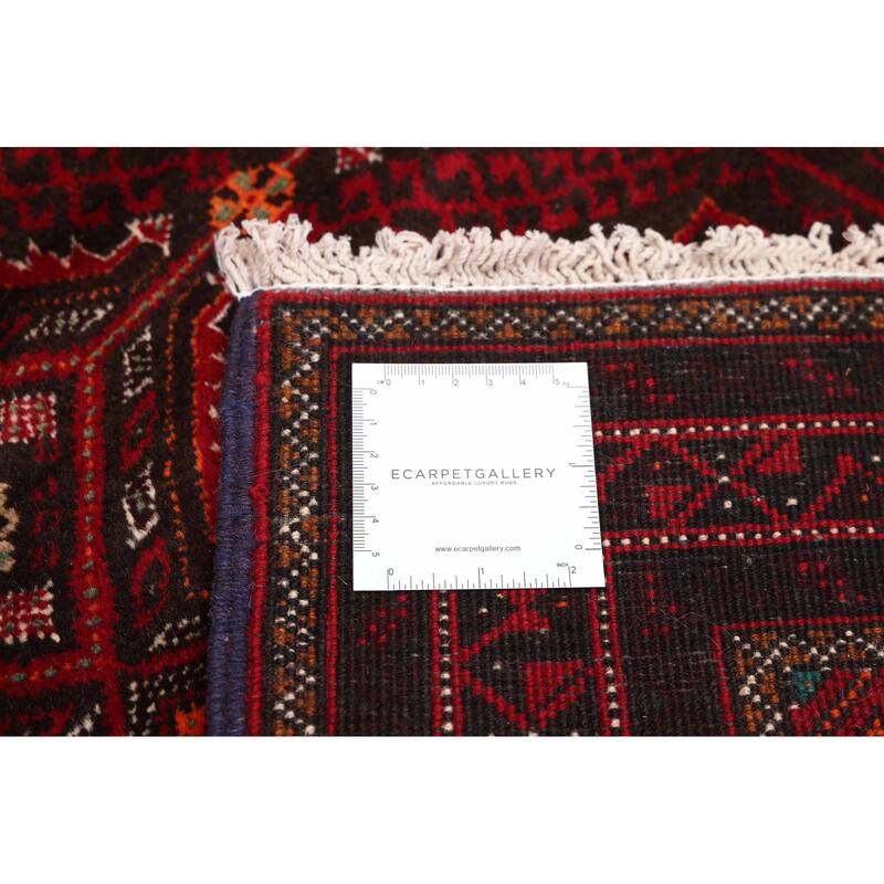 ECARPETGALLERY Hand-knotted Teimani Dark Red Wool Rug - 3'0 x 5'5