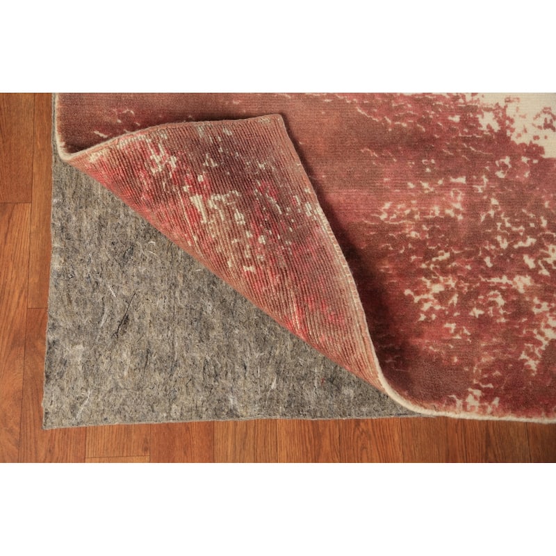 Pictorial Modern Abstract Indian Area Rug Hand-Knotted Wool Carpet - 8'1"x 10'11"
