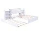 preview thumbnail 8 of 17, Frame Twin Trundle, Wood Full Size Platform Bed w/ Pull Out Twin Trundle Bed & Storage Shelves Headboard, No Box Spring Needed