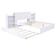 preview thumbnail 6 of 12, Storage Platform Bed with Headboard Pull-Out Shelves and Twin XL Size Trundle Bed, White