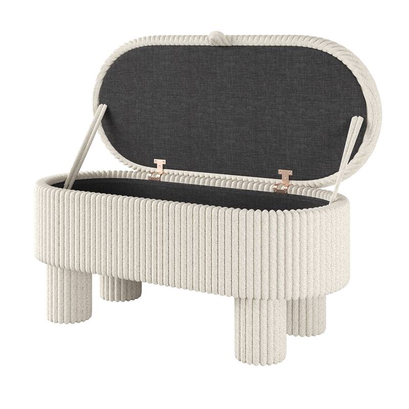Christopher Knight Home - Caldrin Modern Storage Upholstered Ottoman Bench with Hidden Storage