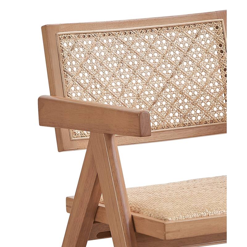 Rattan Arm Chair Set of 2 with Natural Finish for Outdoor Comfort and Style