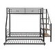 preview thumbnail 4 of 12, Twin Over Full Size Metal Bunk Bed With Trundle And Storage Staircase