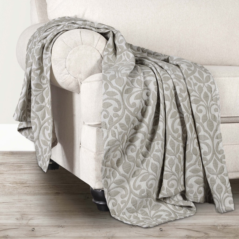 Superior Vineyard Cotton Blend Matelasse Woven Throw Blanket