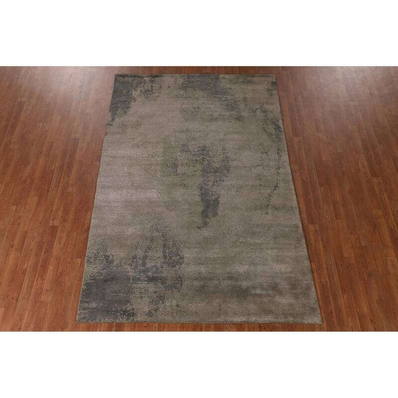 Striped / Abstract Oriental Area Rug Handmade Wool Carpet - 6'0"x 9'1"