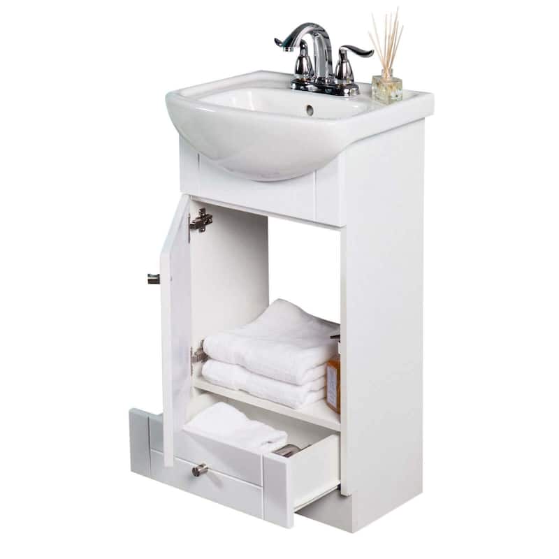 Fine Fixtures Petite 16-inch Bathroom Vanity with Vitreous China Sink Top