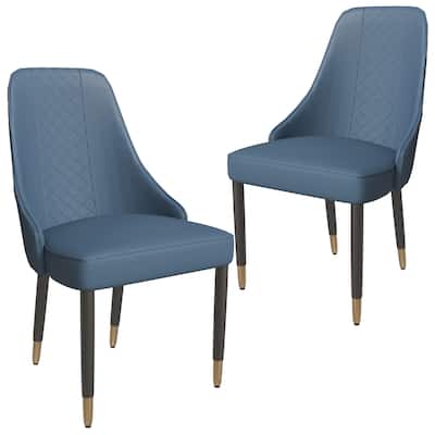 Allure Dining Chairs Fabtic/Leather Seat and Back in Oak Wood Set of 2