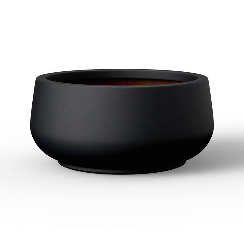 Round Curvy Concrete Planter Bowl Plant Pots