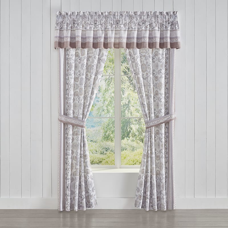 Royal Court Chelsea Grey 84" Window Panel Pair - 84 Inches - Grey