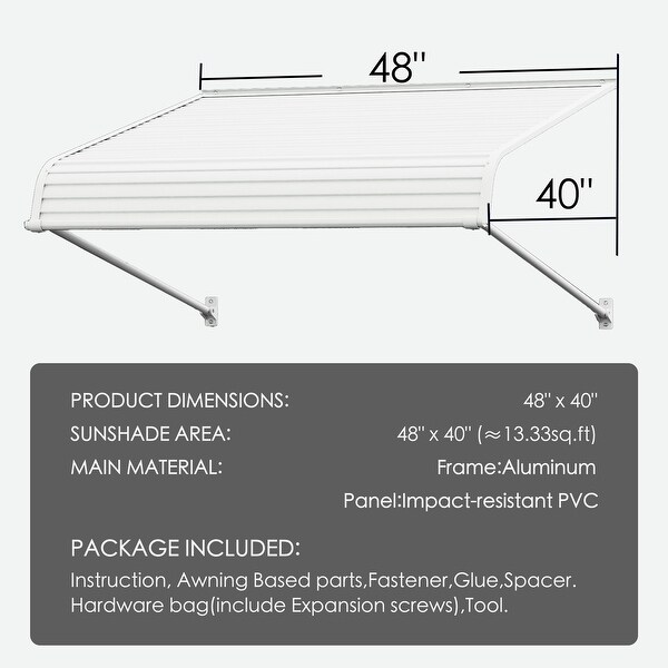 Kozyard Window Awning Aluminum Frame with Impact-Resistant PVC