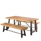 preview thumbnail 2 of 8, Puerto Acacia Wood 3-piece Picnic Dining Set by Christopher Knight Home
