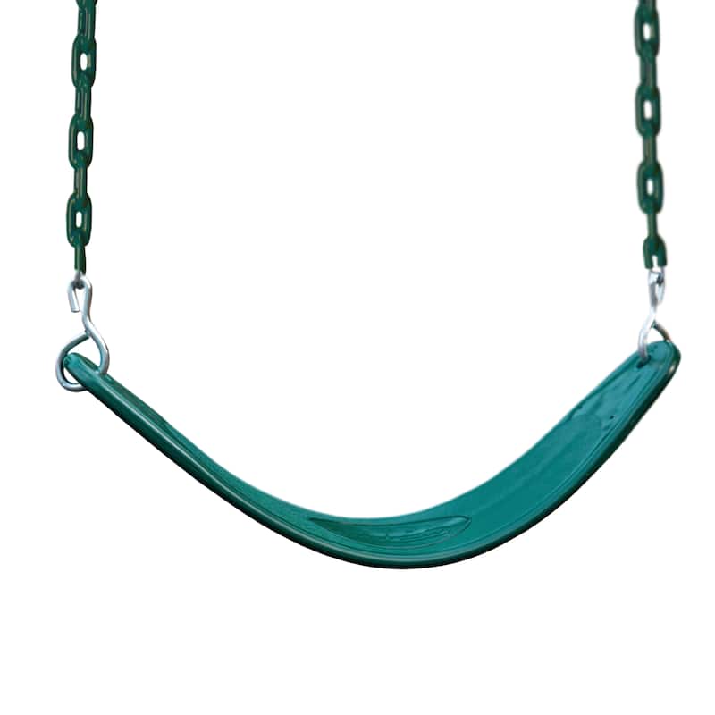 Swing-N-Slide Extra-Duty Swing Seat - Green with Green Chains