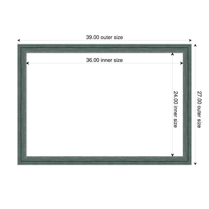 Amanti Art Upcycled Brown Grey Framed Dry Erase Magnetic Board - 39 x 27 in - Upcycled Teal Grey