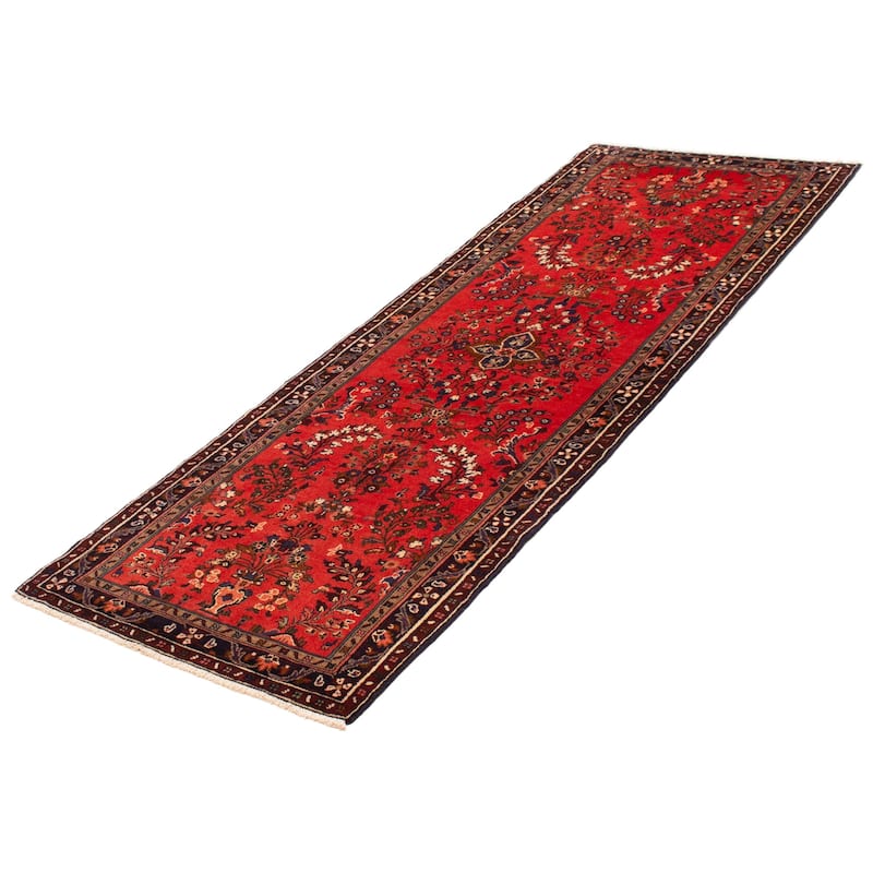ECARPETGALLERY Hand-knotted Andelz Red Wool Rug - 3'7 x 10'5