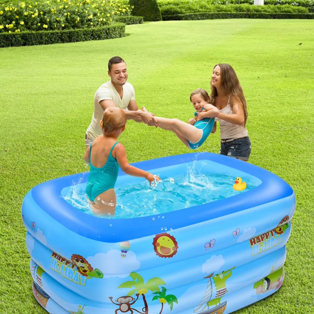 Inflatable Swim Pool for Kids, Indoor & Outdoor, Toy Swim Pool in Blue