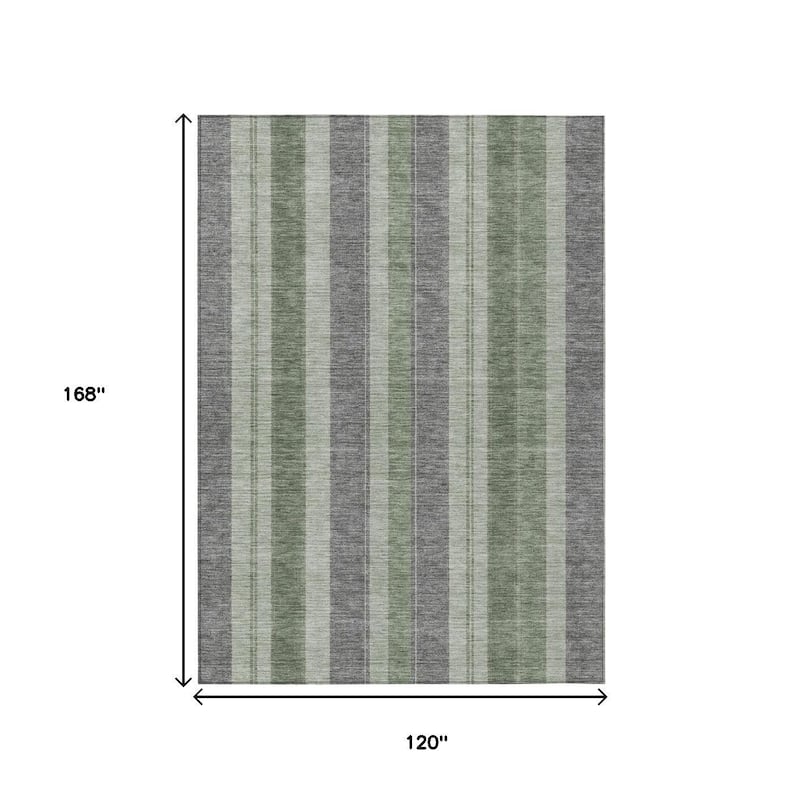 HomeRoots Striped Transitional Rectangle Outdoor Rug