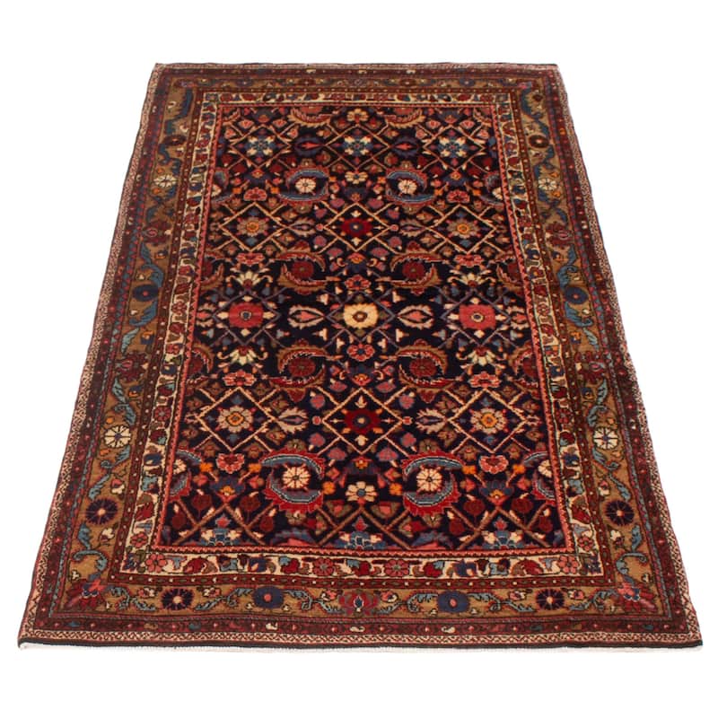 ECARPETGALLERY Hand-knotted Andelz Black Wool Rug - 4'4 x 8'4