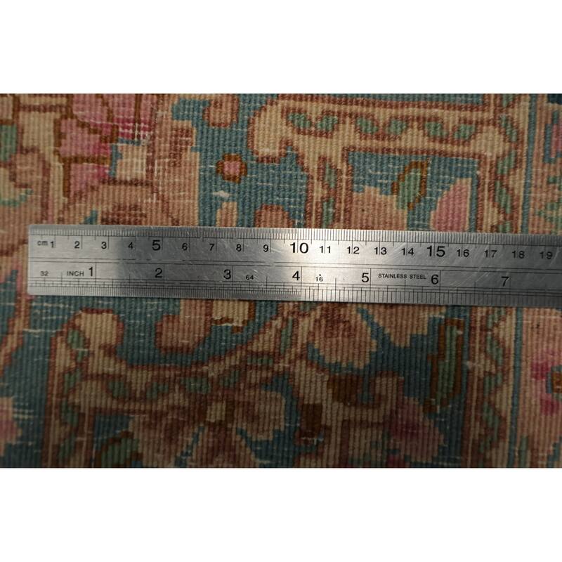 Hand Knotted Oriental 100% Wool Carpet Traditional Floral Beige & Ivories Kerman Area Rug - 8' 0'' X 7' 7''