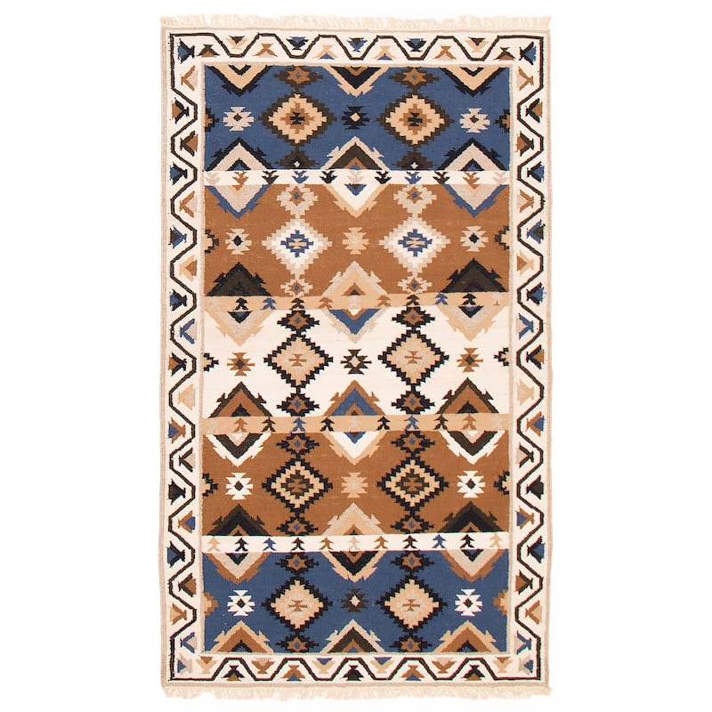 Ankara FW Brown Kilim 5'0" x 8'2" - 5'0 x 8'2 - Brown - 5'0 x 8'2