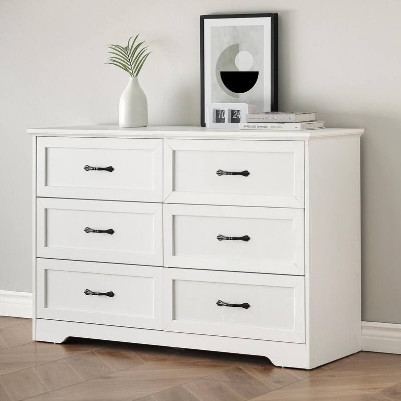 5/6 Drawer Dresser, Modern Wood Storage Chest Organizer for Clothes, Bedroom