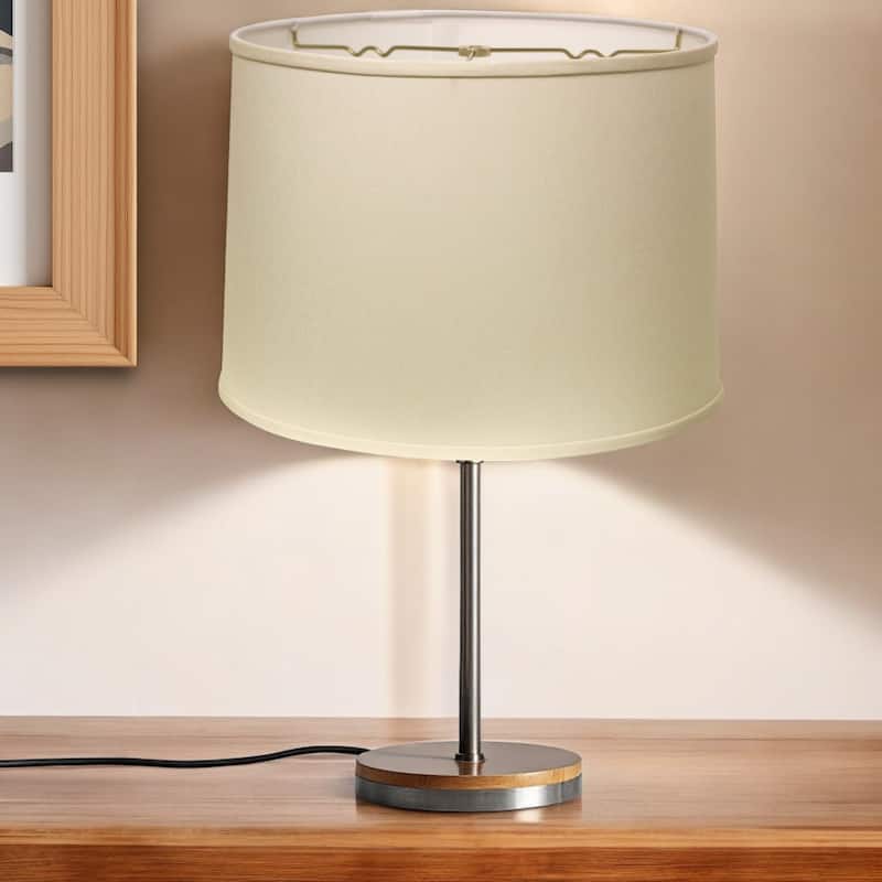 HomeRoots Ivory No Slub Innsbruck Drum Lamp Shade - 13" L x 13" W x 9.5" H